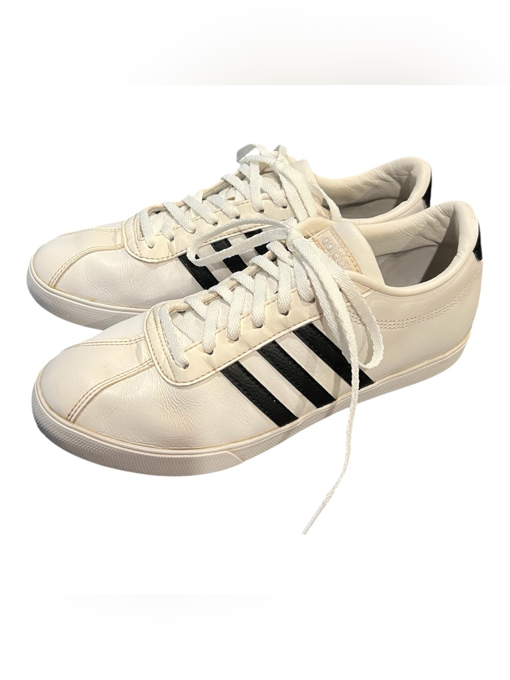 Retro Style Adidas Neo Courtset W Sneakers in White/Black Normcore SZ 7 Women’s